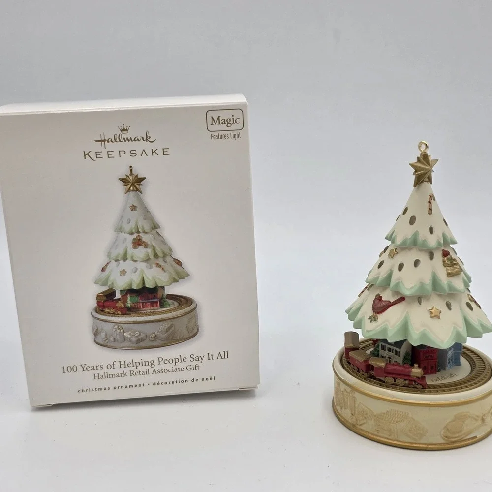 Hallmark Ornament Tree‎ Keepsake 100 Years of Helping You Say It All Magic Light